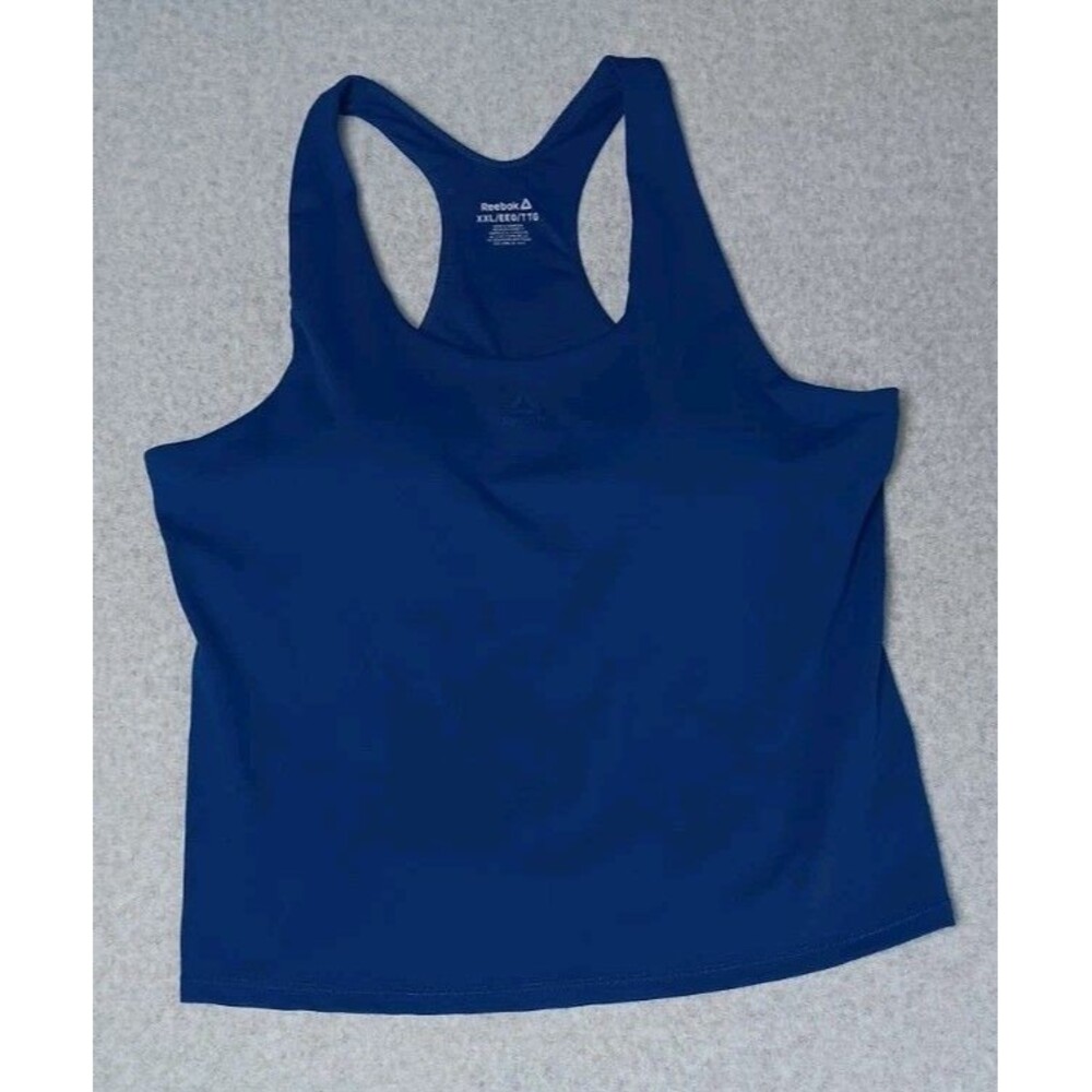 Reebok Racerback Move Bra Tank Top XXL Royal Cobalt Blue Athleisure Activewear